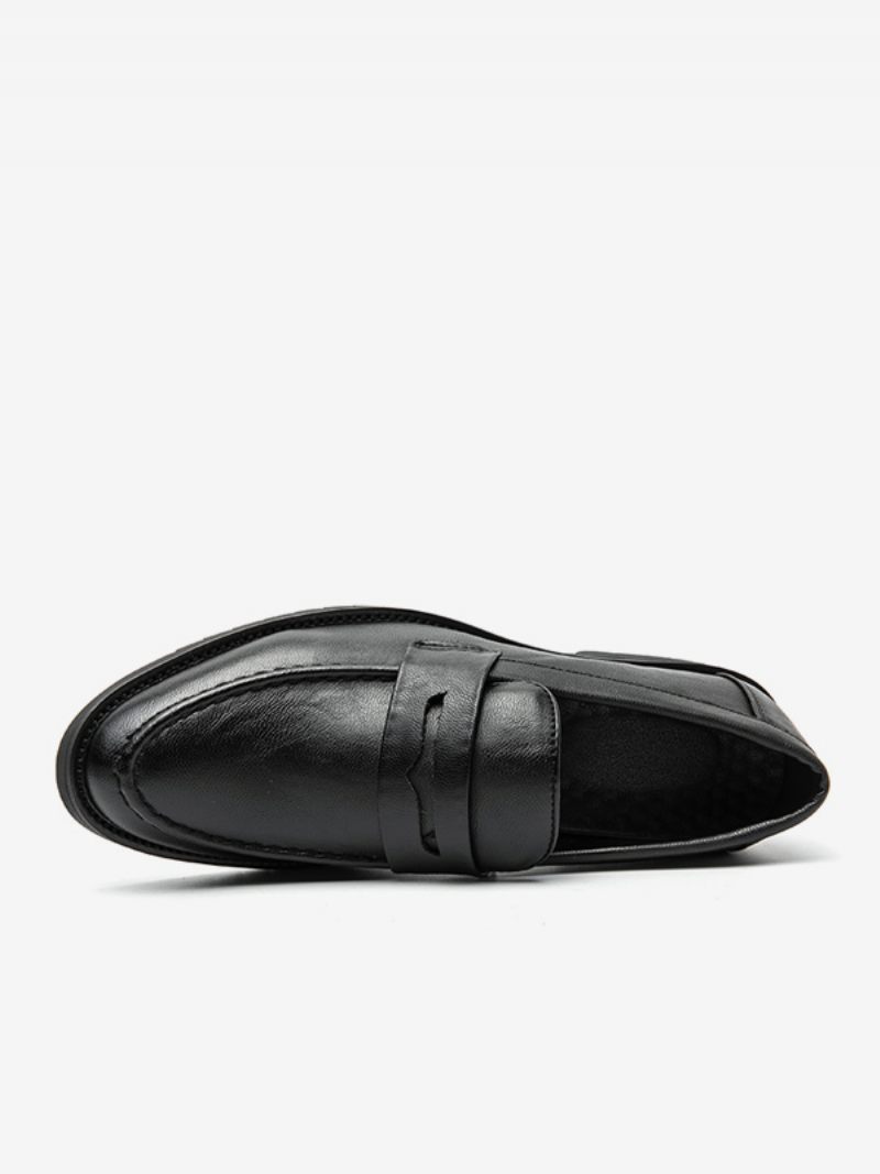 Miesten Prom Loafers Slip-on Pyöreäkärkiset Pu-nahkaiset Loafer-kengät - Musta