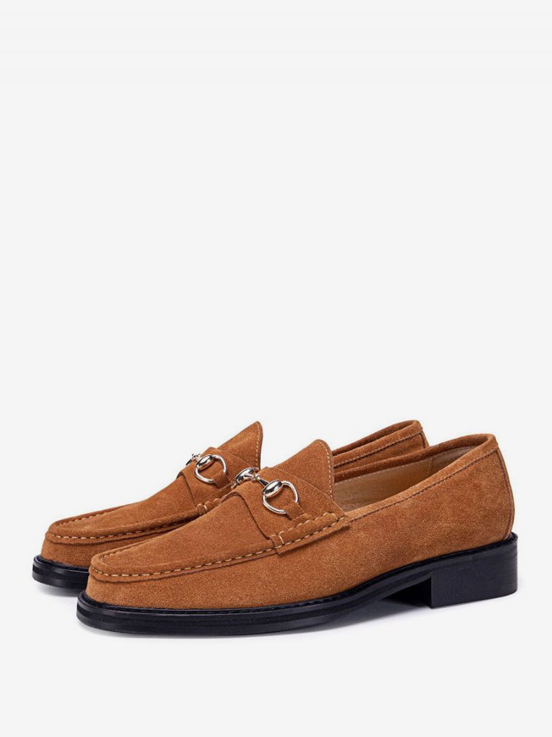 Miesten Skin Slip-on Loafer Kengät Prom Hääkengät - Kahviruskea