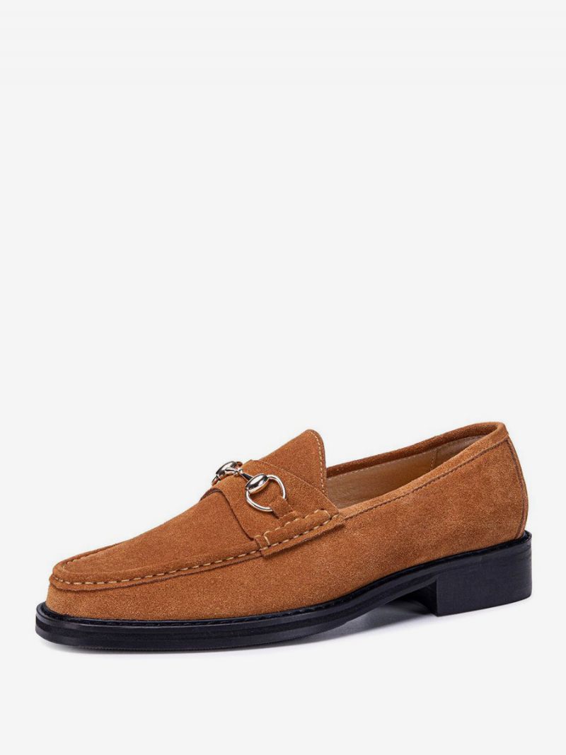 Miesten Skin Slip-on Loafer Kengät Prom Hääkengät - Kahviruskea