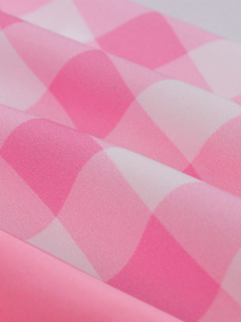 Naisten Barbie Pink Gingham Vintage -mekko 1950-luvun Audrey Hepburn Swing - Vaaleanpunainen