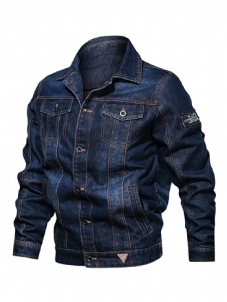 Miesten Farkkutakit Chic Deep Blue Moderni Cowboy Regular Fit -takki