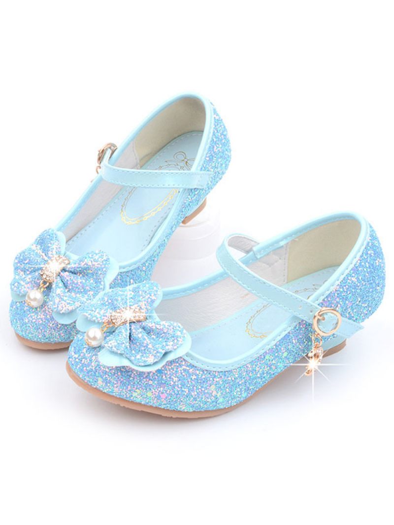 Kukka Tyttö Kengät Glitter Flower Mary Jane Flats - Vaalea Taivaansininen