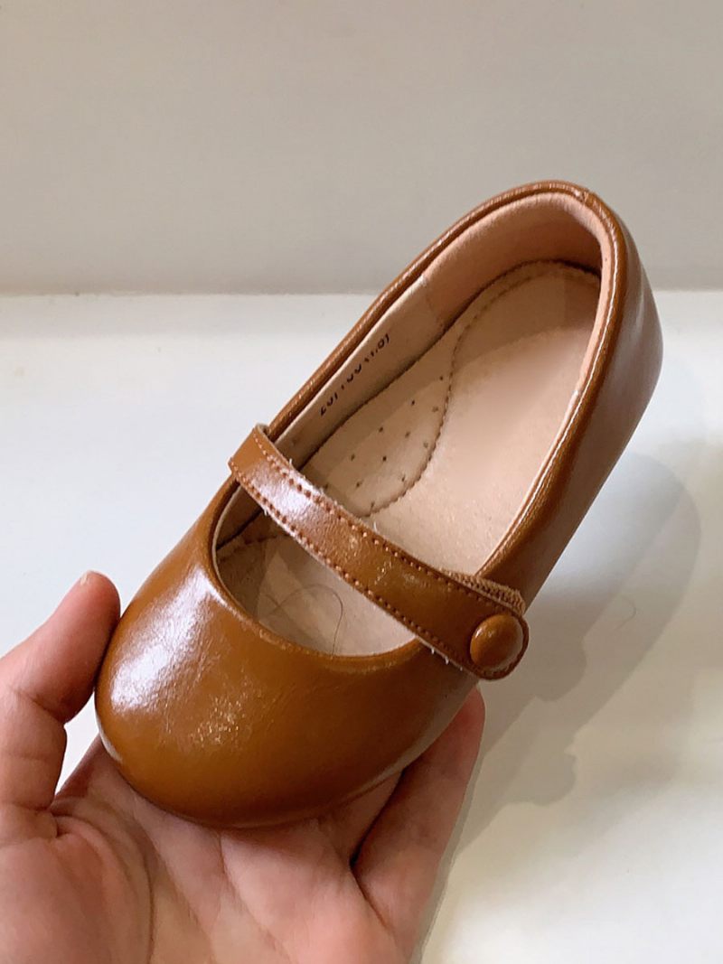 Tyttöjen Pyöreät Toe Slip On Juhlakengät - Kahvinruskea