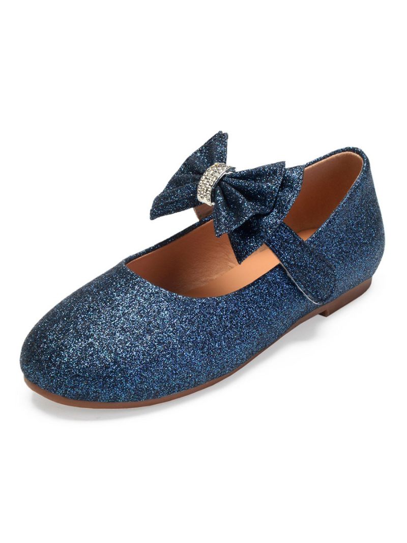 Tyttöjen Rusetti Mary Jane Flat Flower -kengät - Deep Blue