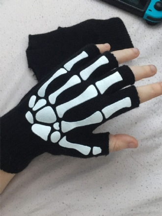 Käsineet Miehille Polyester Scary Pattern Black Gloves