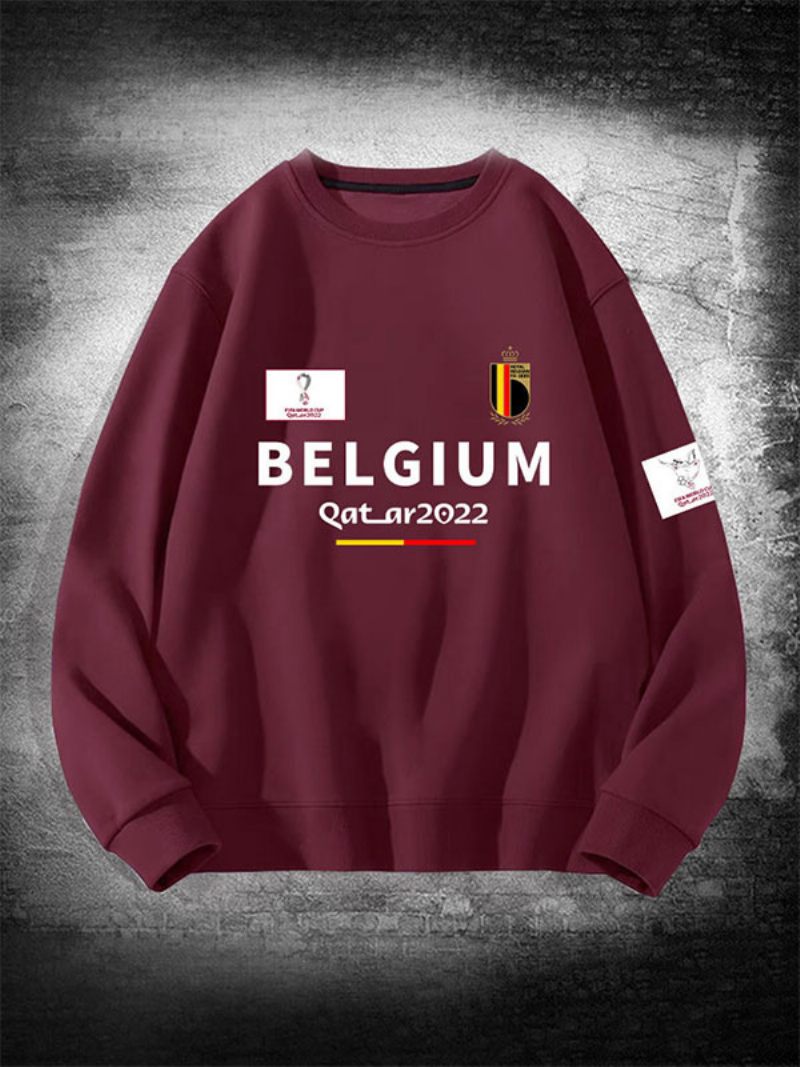 Belgian Team Sweatshirt Miesten Toppi - Burgundinen