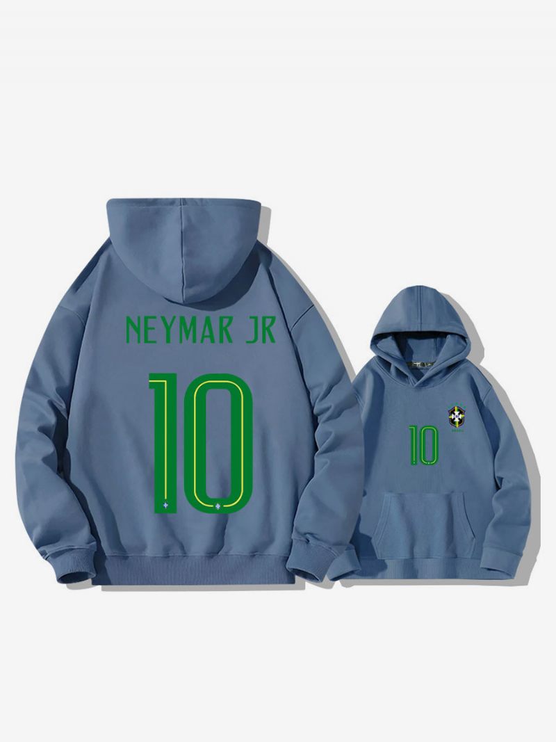 Brasilialainen Harjoitushuppari Neymar Numero 10 Miesten Toppi - Sininen Harmaa