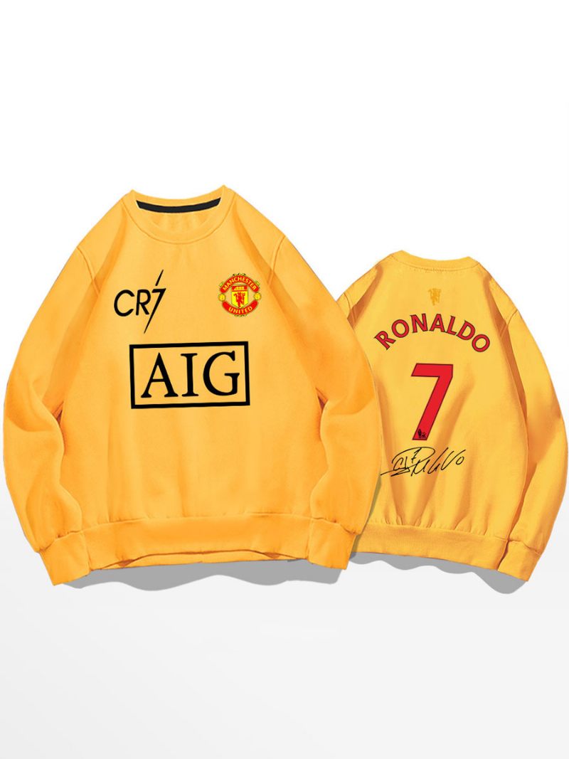 Cristiano Training Sweatshirt Ronaldo Numero 7 Miesten Toppi - Keltainen