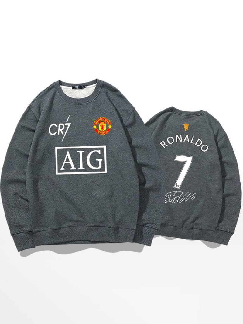 Cristiano Training Sweatshirt Ronaldo Numero 7 Miesten Toppi - Harmaa