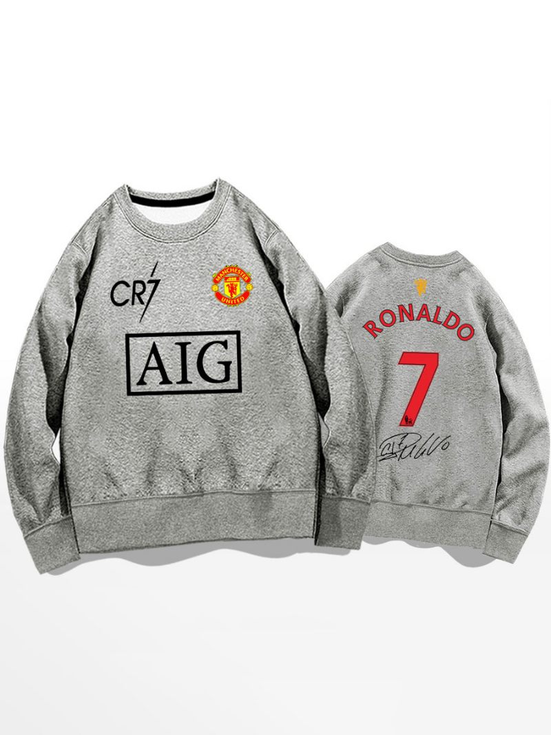 Cristiano Training Sweatshirt Ronaldo Numero 7 Miesten Toppi - Vaaleanharmaa