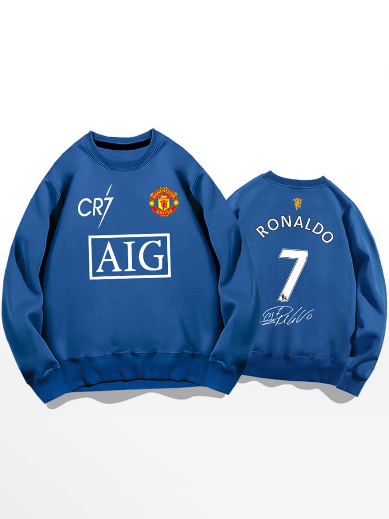 Cristiano Training Sweatshirt Ronaldo Numero 7 Miesten Toppi - Sininen