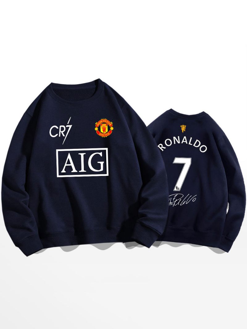 Cristiano Training Sweatshirt Ronaldo Numero 7 Miesten Toppi - Syvänsininen