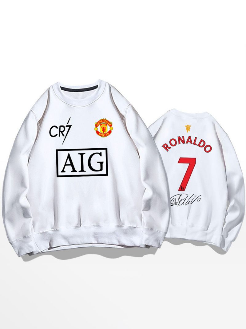 Cristiano Training Sweatshirt Ronaldo Numero 7 Miesten Toppi - Valkoinen