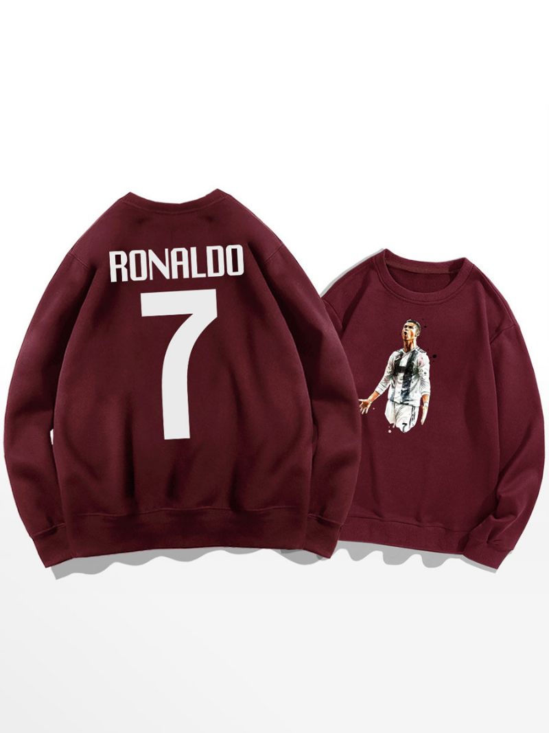 Cristiano Training Sweatshirt Ronaldo Numero 7 Miesten Toppi - Burgundinen