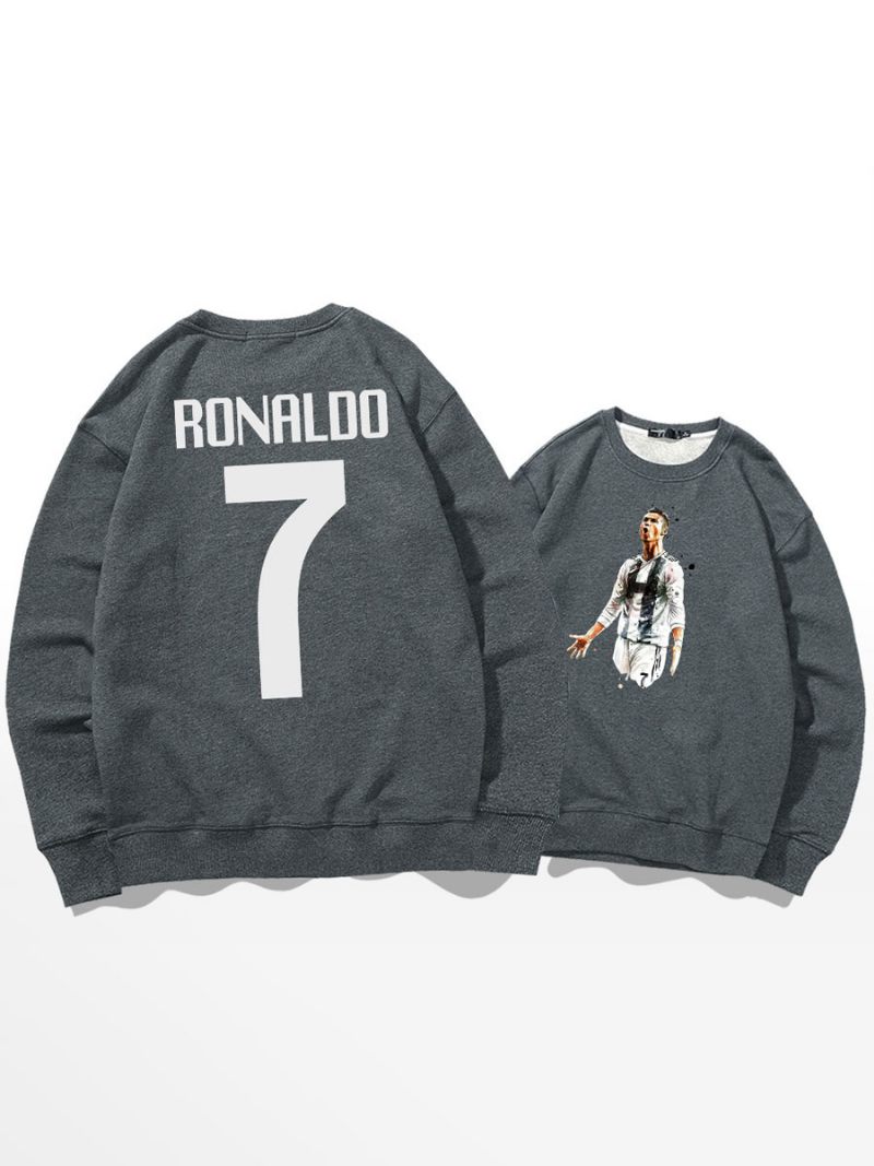 Cristiano Training Sweatshirt Ronaldo Numero 7 Miesten Toppi - Harmaa