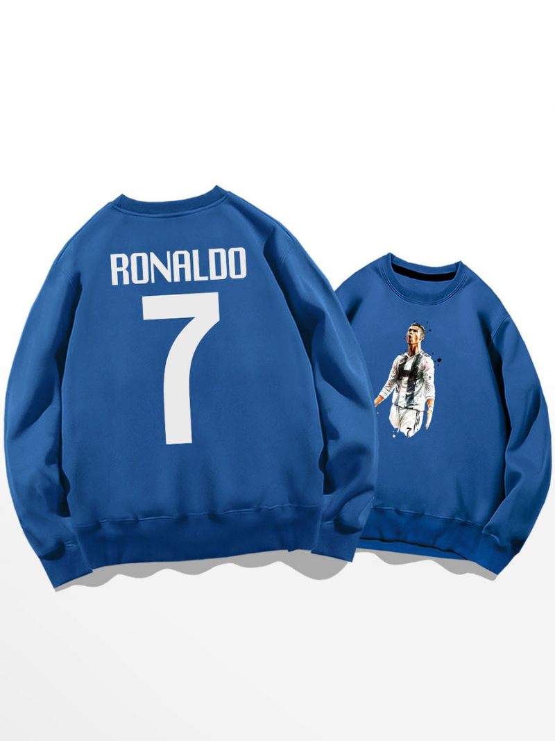 Cristiano Training Sweatshirt Ronaldo Numero 7 Miesten Toppi - Sininen