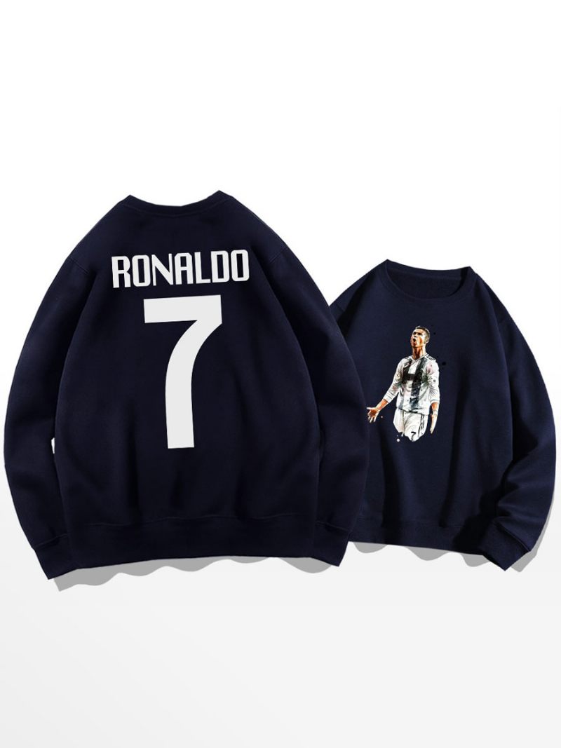 Cristiano Training Sweatshirt Ronaldo Numero 7 Miesten Toppi - Syvänsininen