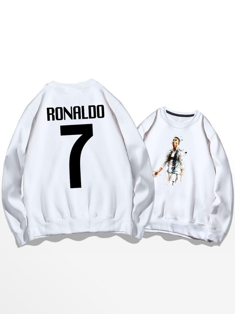 Cristiano Training Sweatshirt Ronaldo Numero 7 Miesten Toppi - Valkoinen