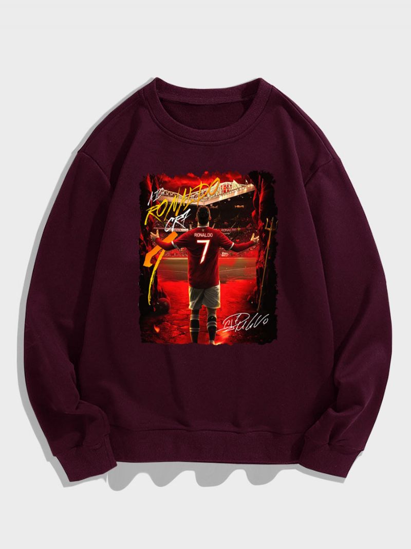 Cristiano Training Sweatshirt Ronaldo Numero 7 Miesten Toppi - Burgundinen