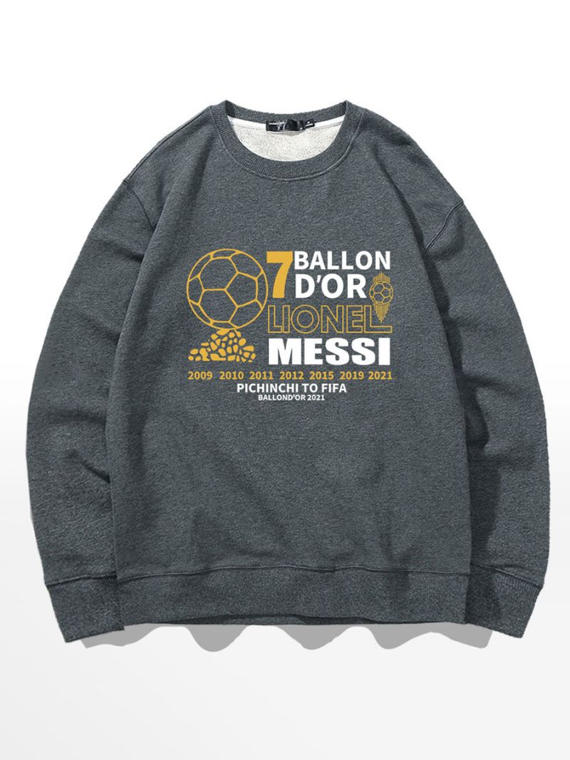 Messi Ballon D'or Sweatshirt Miesten Toppi - Syvänharmaa