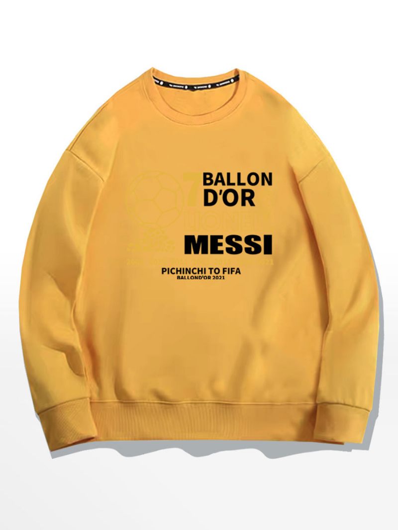 Messi Ballon D'or Sweatshirt Miesten Toppi - Keltainen