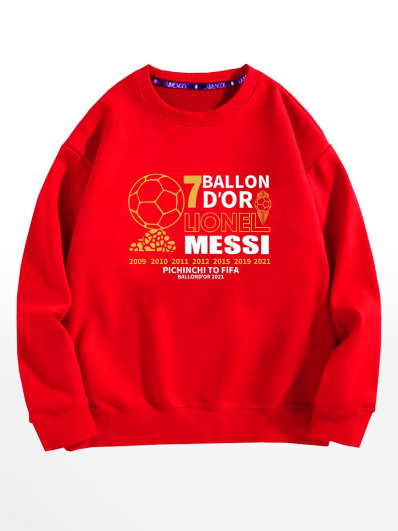 Messi Ballon D'or Sweatshirt Miesten Toppi - Punainen