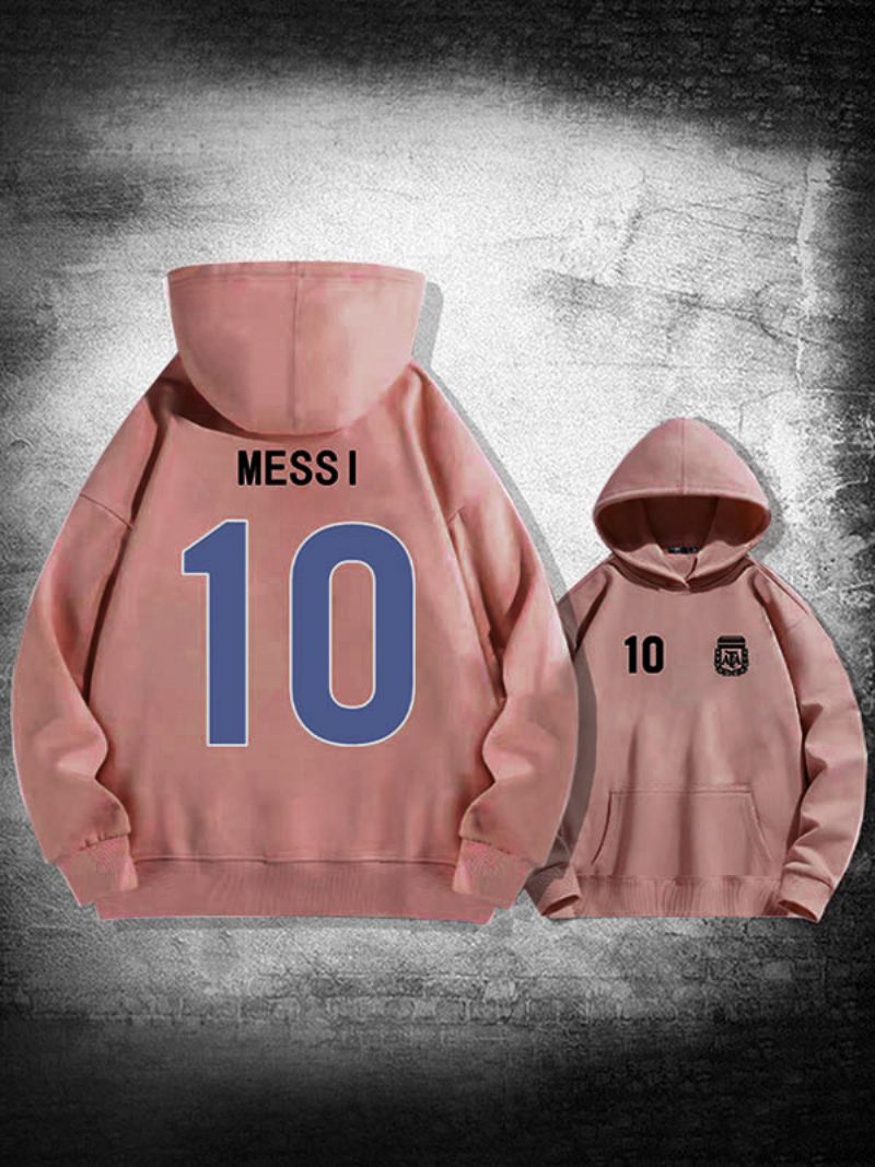 Miesten Argentiina Messi Numero 10 -hupparitakki - Pink