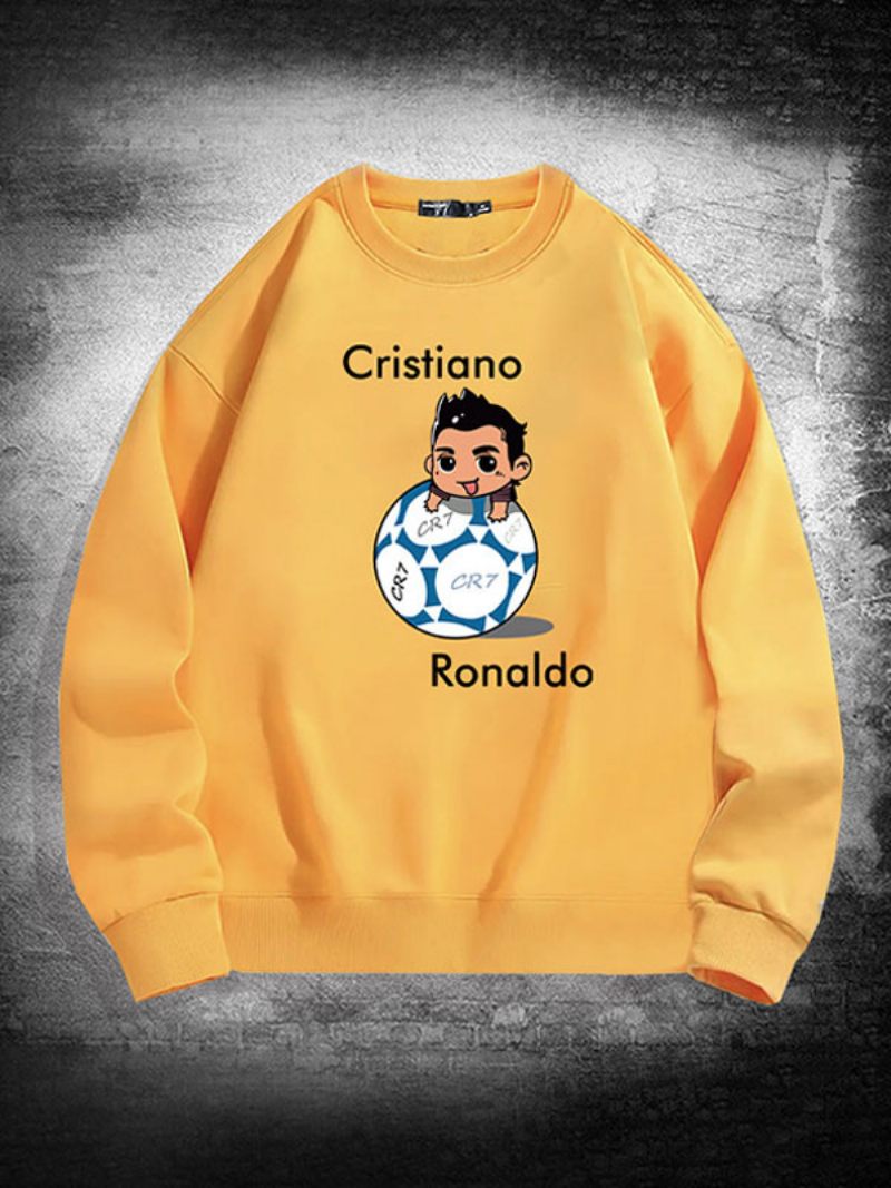 Miesten Ronaldo Sweatshirt Pitkähihainen Toppi - Keltainen