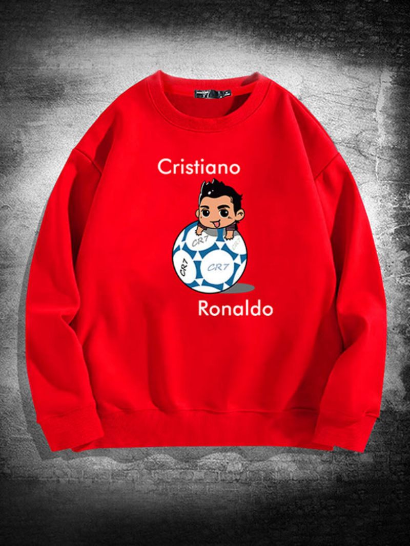 Miesten Ronaldo Sweatshirt Pitkähihainen Toppi - Punainen