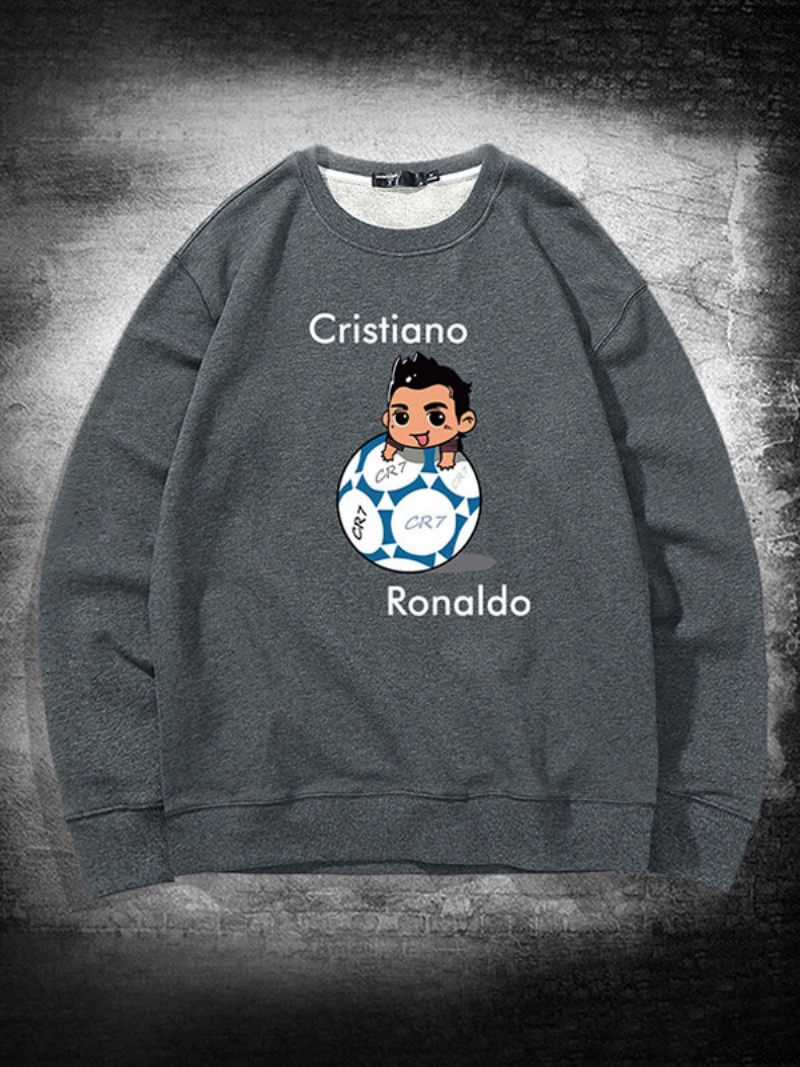 Miesten Ronaldo Sweatshirt Pitkähihainen Toppi - Harmaa