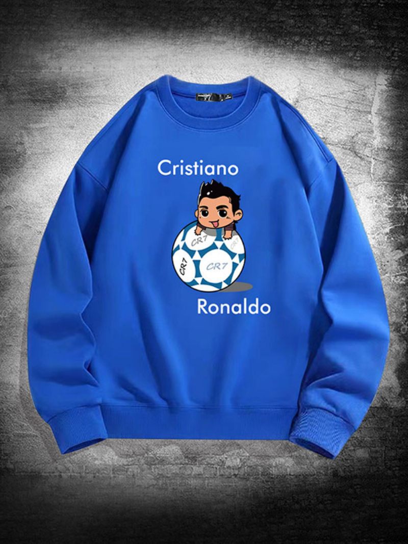 Miesten Ronaldo Sweatshirt Pitkähihainen Toppi - Sininen