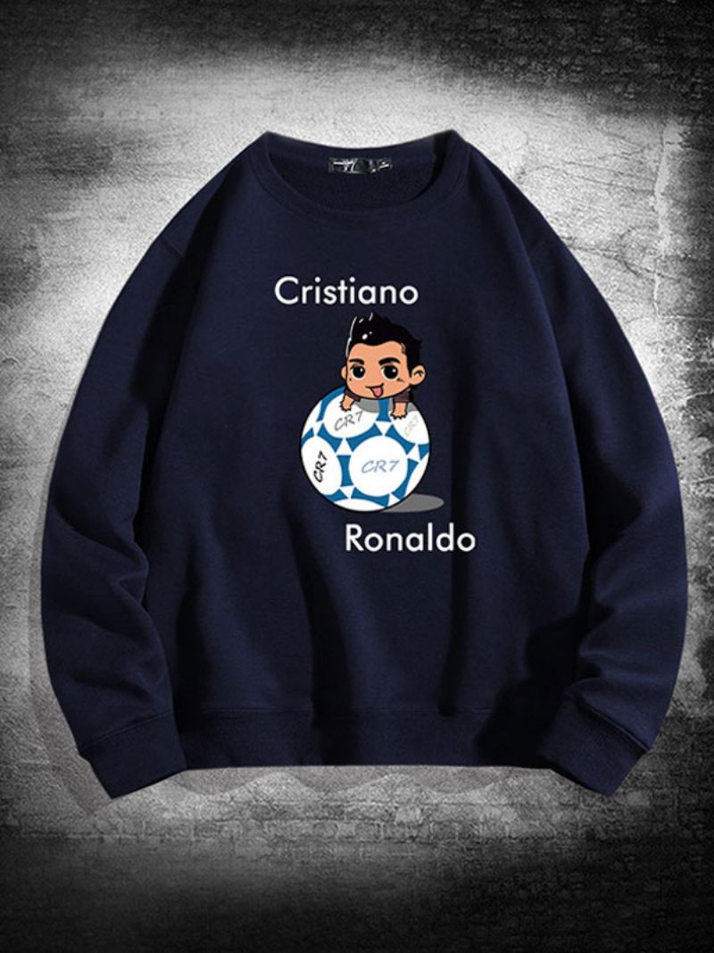 Miesten Ronaldo Sweatshirt Pitkähihainen Toppi - Syvänsininen