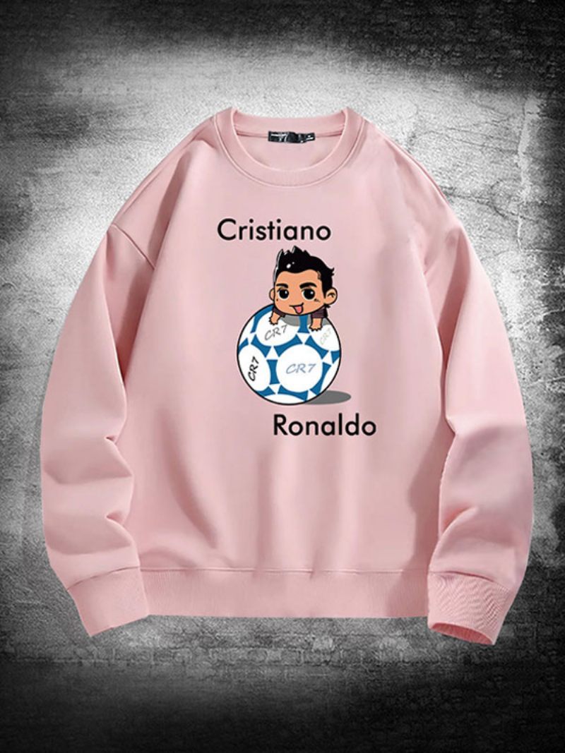 Miesten Ronaldo Sweatshirt Pitkähihainen Toppi - Pink