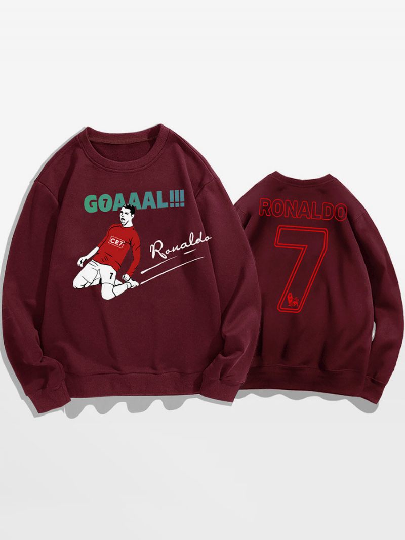 Ronaldo Sweatshirt Miesten Aikuisten Toppi - Burgundinen