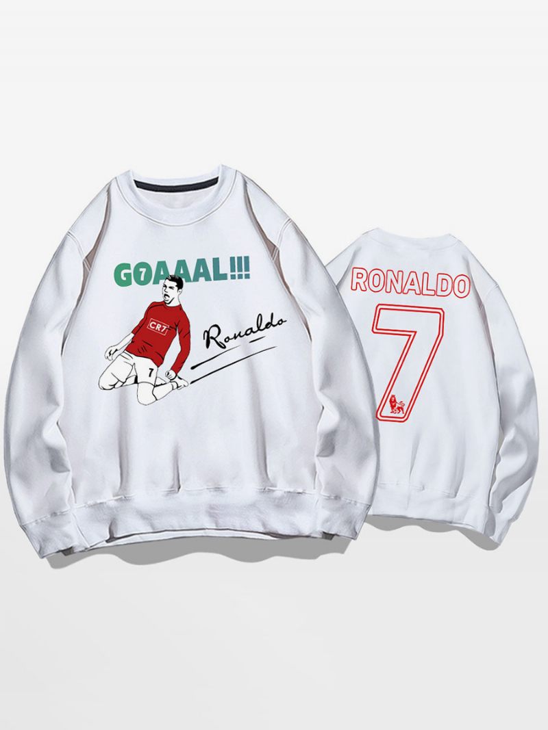 Ronaldo Sweatshirt Miesten Aikuisten Toppi - Valkoinen