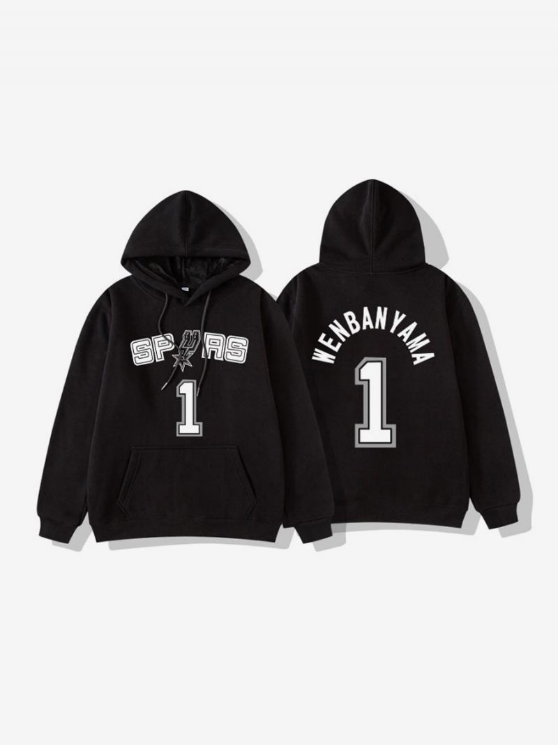 San Antonio Spurs Numero 1 Wembanyama Hoodie Miesten Svetaripaita