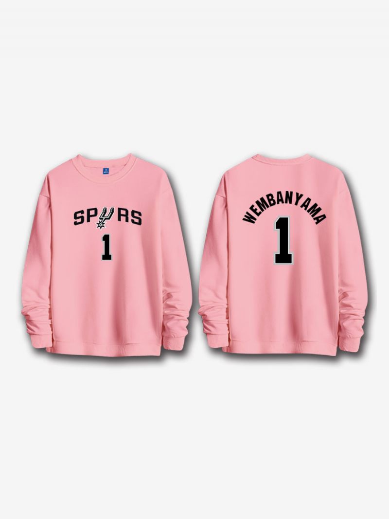 San Antonio Spurs Numero 1 Wembanyama Miesten Svetaripaita - Pink