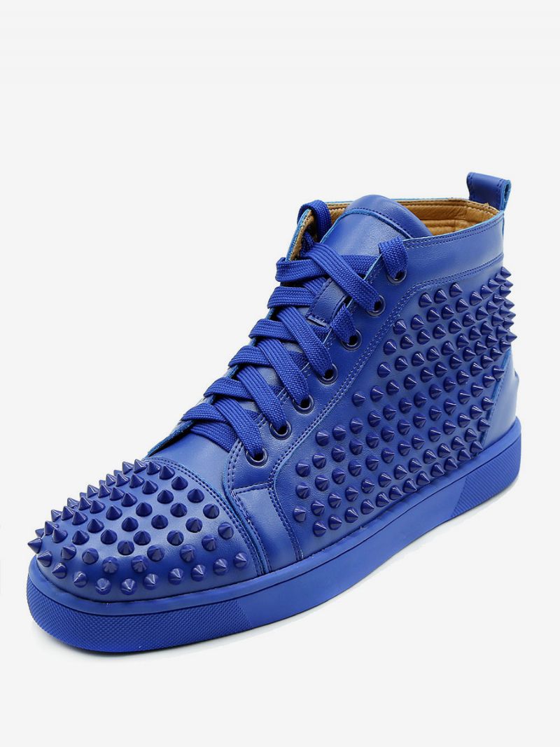 Miesten Blue Rivets High Top Sneakers Rullalautakengät