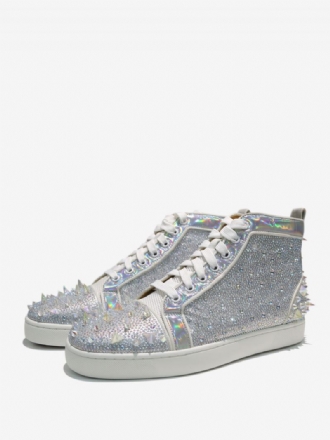 Miesten Holografiset Strassit High Top Prom Party -lenkkarit Joissa On Piikit