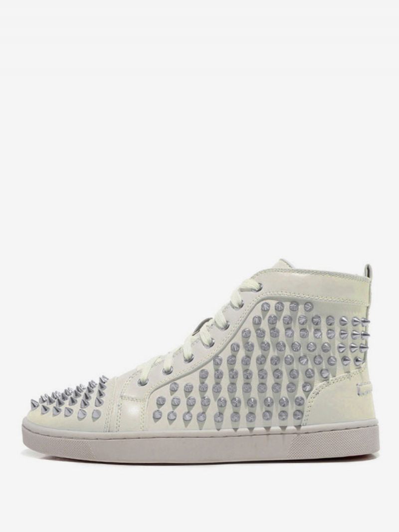 Miesten Valkoiset Spikes-kengät High Top Tennarit