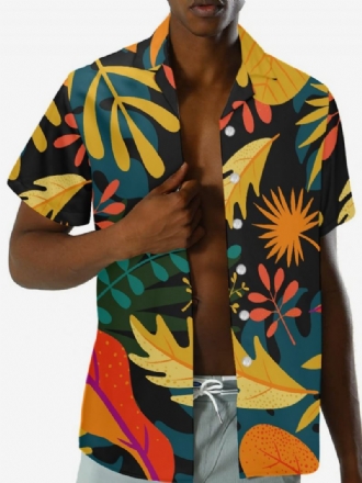 Miesten Lyhythihainen Hawaii-paita Tropical Printed Hawaii Vacation Top