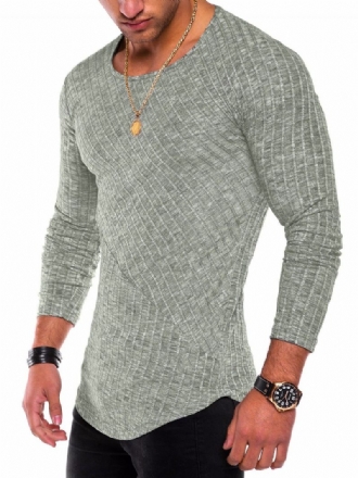 Miesten T-paidat Casual Jewel Neck Pitkät Hihat