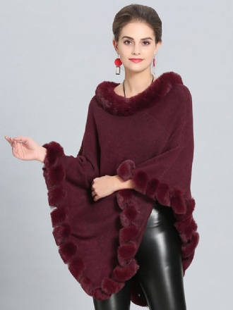 Burgundy Poncho Turkishelma Cape Kevään Päällysvaatteet Naisille