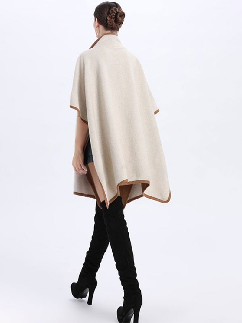 Naisten Ponchotakki Ylisuuri Cape Spring -ulkovaatteet - Beige