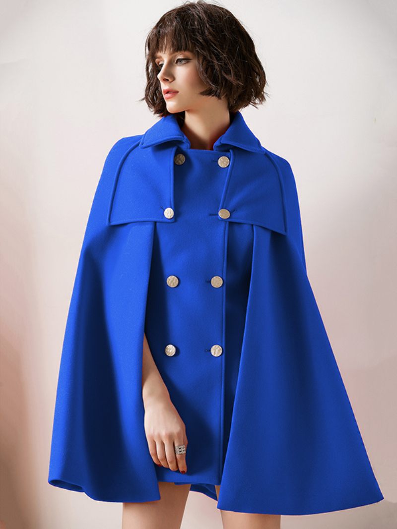 Naisten Punainen Poncho Oversized Cape Coat -talvipäällysvaatteet - Kuninkaallinen