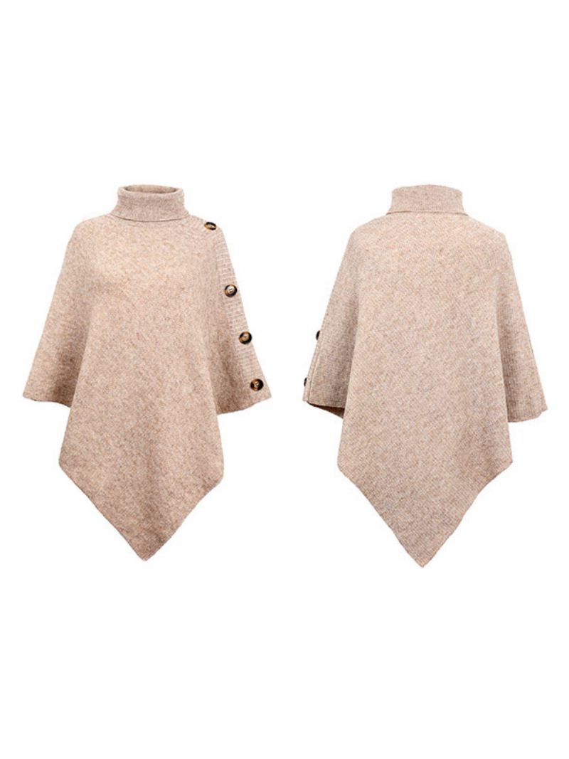 Poncho Naisten High Collar Cape Kevätpäällysvaatteet - Khaki