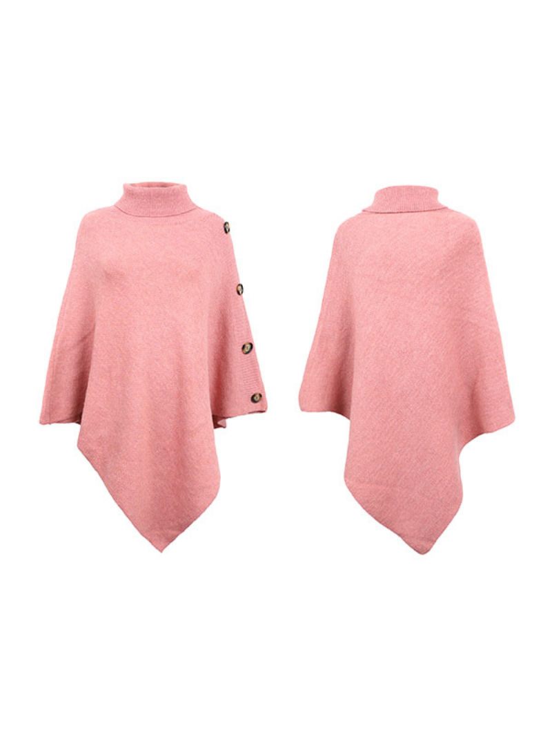 Poncho Naisten High Collar Cape Kevätpäällysvaatteet - Pink