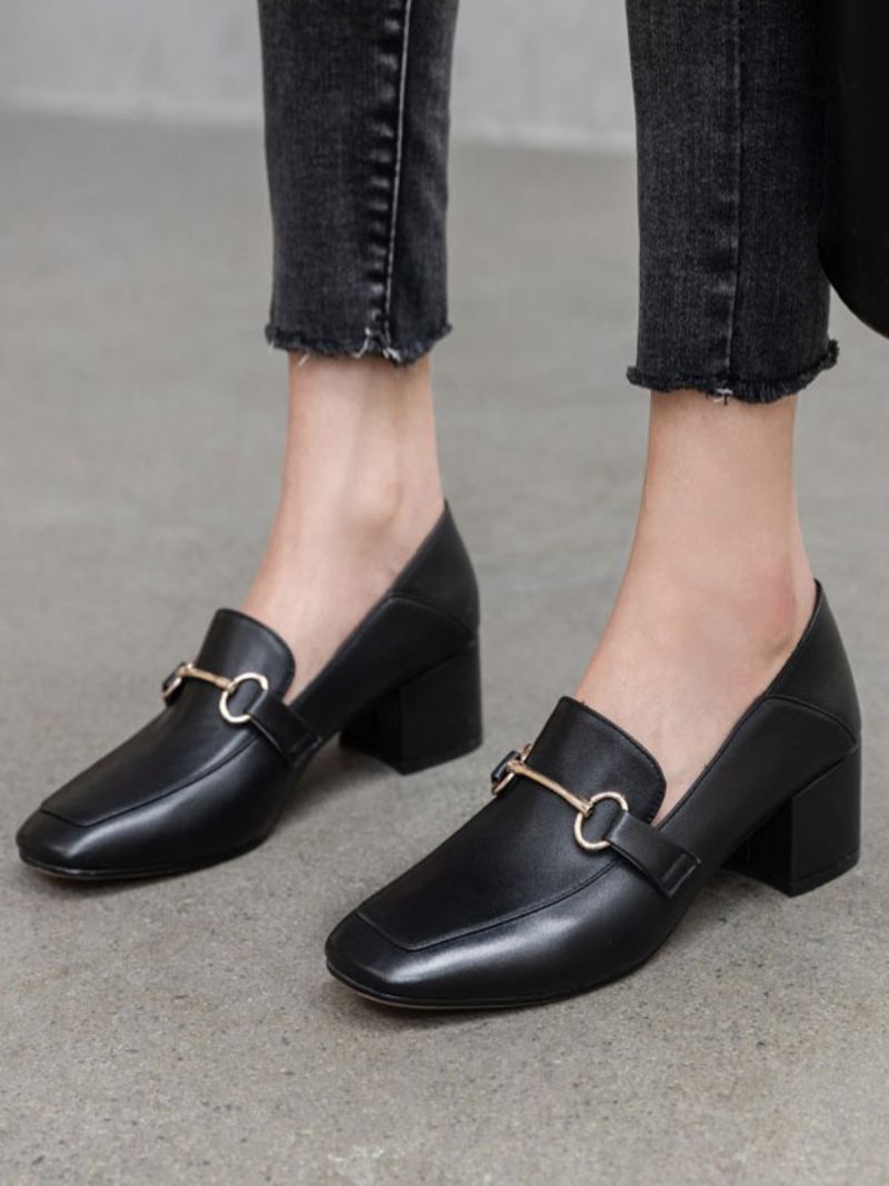 Naisten Block Heel Loafers Solki