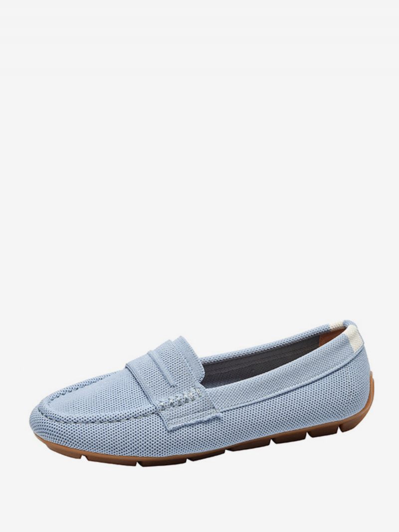 Naisten Mule Loafers Pyöreä Toe Slip On Litteät Pumput - Vaalean Taivaansininen