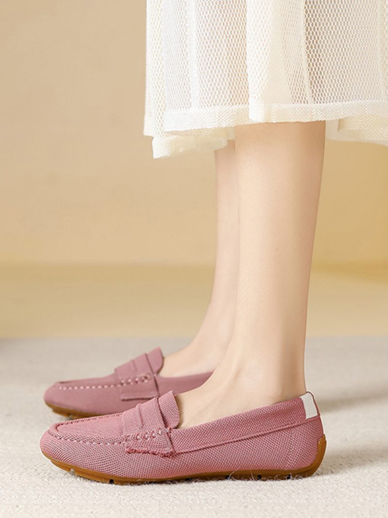 Naisten Mule Loafers Pyöreä Toe Slip On Litteät Pumput - Pink